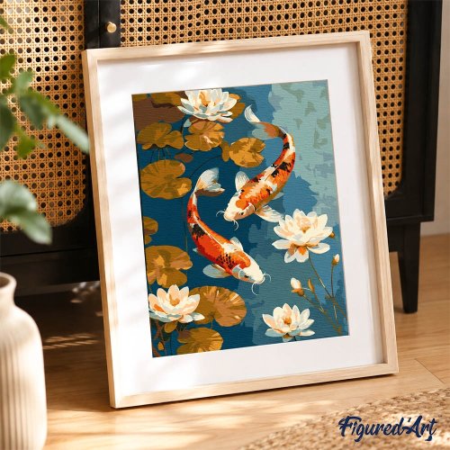 Malování podle čísel - JAPONSKÝ KAPR MEZI LEKNÍNY 24.5 x 32.5 cm - GFA015_7.jpg