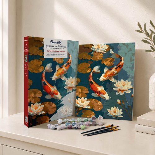 Malování podle čísel - JAPONSKÝ KAPR MEZI LEKNÍNY 24.5 x 32.5 cm - GFA015_8.jpg