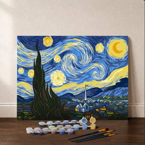 Malování podle čísel - HVĚZDNÁ NOC, VINCENT VAN GOGH 24.5 x 32.5 cm - GFA022_2.jpg