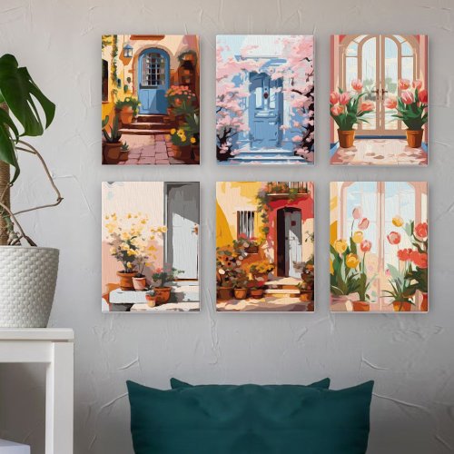 Mini malování podle čísel - EVROPSKÁ ARCHITEKTURA S KVĚTINAMI 15 x 20 cm 6 obrázků bez rámu - PTR015_3.jpg