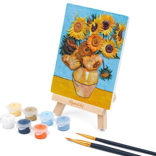 3D RELIÉFNÍ MALBA - SLUNEČNICE VAN GOGH - sběratelská sada s dřevěným stojánkem - 3DFAS02_2.jpg