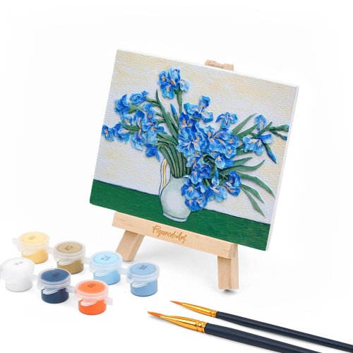 3D RELIÉFNÍ MALBA - KOSATCE VAN GOGH - sběratelská sada s dřevěným stojánkem - 3DFAS06_2.jpg
