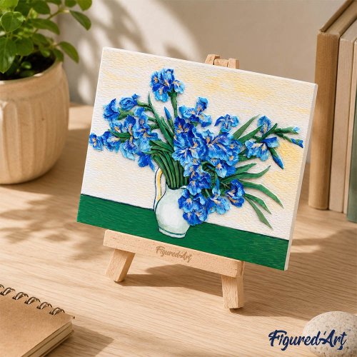 3D RELIÉFNÍ MALBA - KOSATCE VAN GOGH - sběratelská sada s dřevěným stojánkem - 3DFAS06_3.jpg