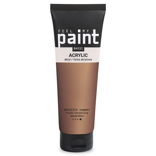 Akrylová barva FeelMyPaint 120 ml MĚDĚNÁ - certifikace o bezpečnosti dětských hraček