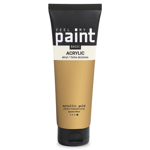 Akrylová barva FeelMyPaint 120 ml ZLATÁ - certifikace o bezpečnosti dětských hraček