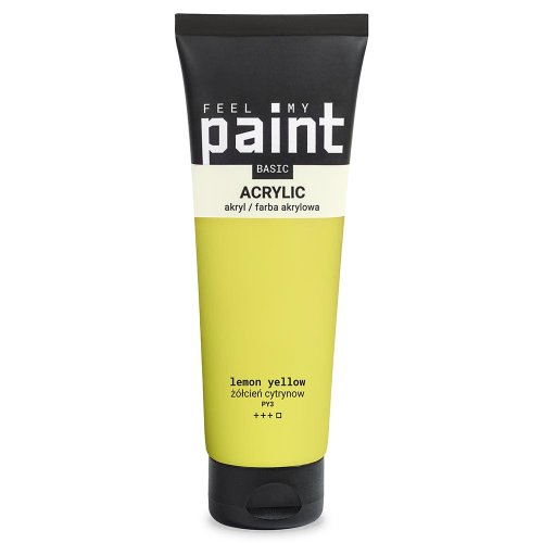 Akrylová barva FeelMyPaint 120 ml CITRÓNOVÁ ŽLUTÁ - certifikace o bezpečnosti dětských hraček