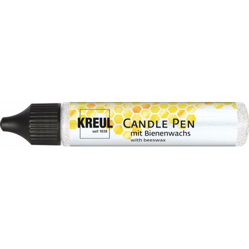 CANDLE PEN KREUL voskové pero pro malování svíček GLITTER STŘÍBRNÁ
