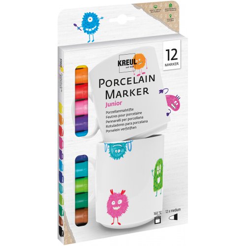 Sada Fix na porcelán KREUL medium  JUNIOR 12 barev