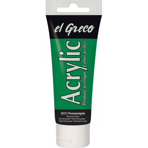 Akrylová barva EL GRECO 75 ml PERMANENTNÍ ZELENÁ