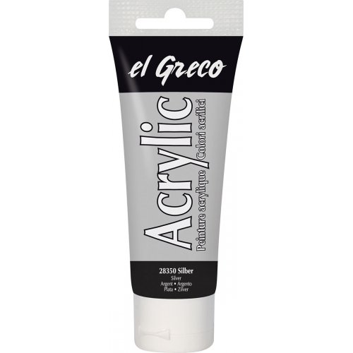 Akrylová barva EL GRECO 75 ml STŘÍBRNÁ