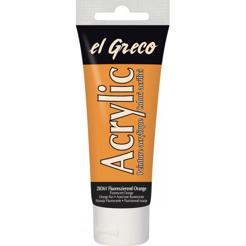 Akrylová barva EL GRECO 75 ml FLUORESCENČNÍ ORANŽOVÁ