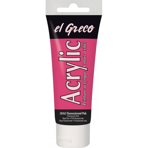 Akrylová barva EL GRECO 75 ml FLUORESCENČNÍ RŮŽOVÁ