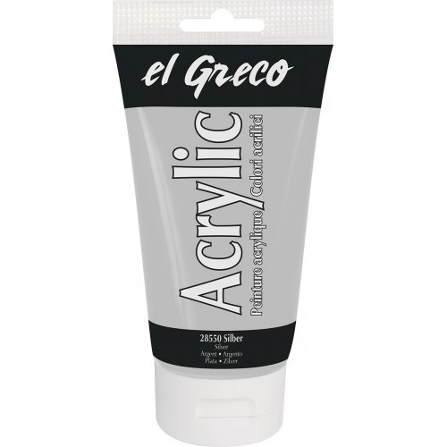 Akrylová barva EL GRECO 150 ml STŘÍBRNÁ